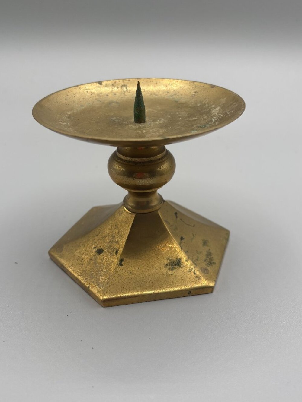 Vintage Bernat Candle Brass Chamberstick Candle Holder Hong Kong Hexagon Base